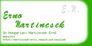 erno martincsek business card